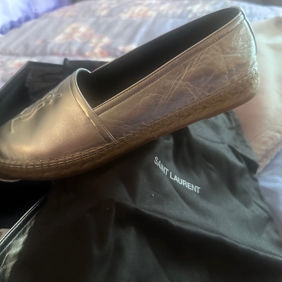 YSL Saint Laurent Espadrilles – Metallic Silver - Picture 1 of 4